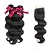 4x4 Body Wave lace Closure,100% Human Hair Lace Closure 13x4 Inch Body Wave Lace Frontal (14/16/18+14 Inch, Bundles With Closure)