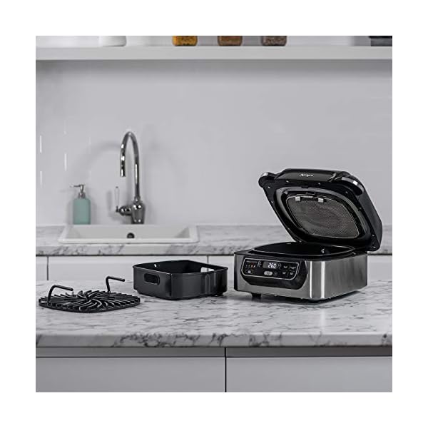 Ninja Foodi Health Grill and Air Fryer [AG301UK] 5.7 Litres, Brushed Steel and Black