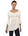 PattyBoutik Women's 3/4 Sleeve High-Low Hem Top