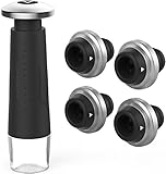 Vremi Wine Preserver - Wine Pump with 4 Wine Vacuum Stoppers - Wine Saver Vacuum Pump and Rubber Wine Stopper Set with Date Markers to Remove Air and Vacuum Seal Open Wine Bottle for 7-10 Days