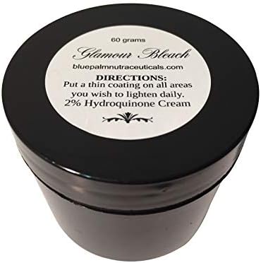 2% Hydroquinone Glamour Skin Bleaching Cream - Fade Dark Spots, Freckles, Scars, Hyperpigmentation, Melasma and Discolorations 60 g / 2.1 oz