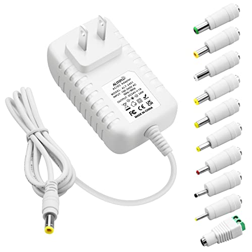 ALITOVE 24V Power Supply DC 24 Volt 24W 1A Universal AC/DC Adapter 24vdc 1000mA 800mA 650mA 500A Power Converter with 5.5x2.5 5.5x2.1 5.5x3.0 5.5x1.7 4.8x1.7 4.0x1.7 3.5x1.35 2.5x0.7 6.3x3.0 10 Tips