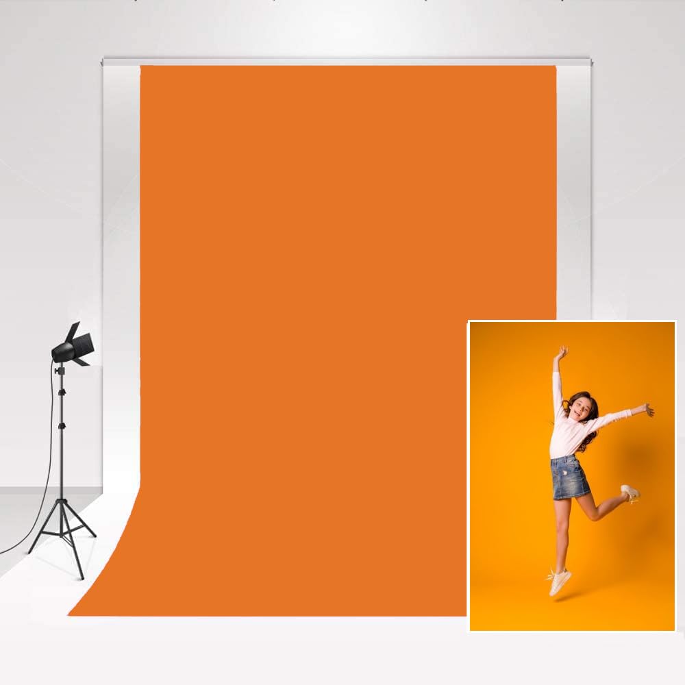 Kate Photo Studio Backdrop Orange 1.5x2.2m/5x7ft Pure Microfiber Collapsible Background Photography Props Thick Soft Cloth for Baby Photo Shooting Skin-friendly — image 1