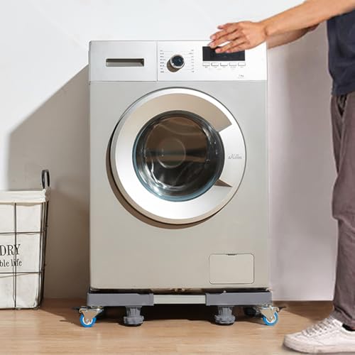 NIUXX Washing Machine Base with 8 Feet + 4 Wheels for Washing Machine, Fridge and Dryer, Adjustable Washing Machine Base with Non-Slip Shock Absorption Function, (Adjustable: 42-66 cm)
