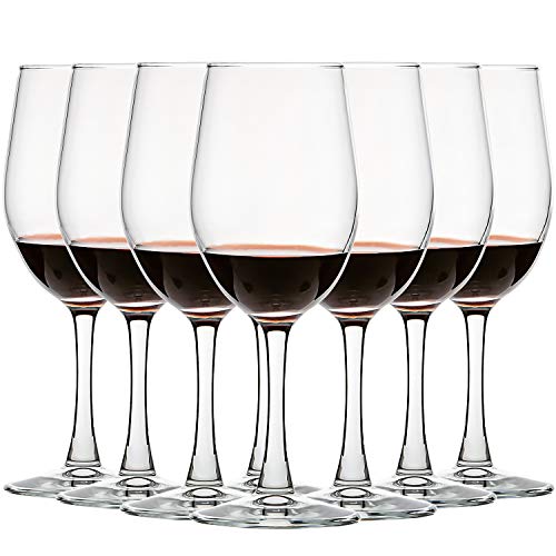 [12 Ounce Set of 8] Classic Red/White Wine Glasses Lead-Free Stemware for Party - Thumbnail 6