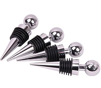Mosaic Chrome Finish Wine Stopper Pack Of 3 Decorative Wine