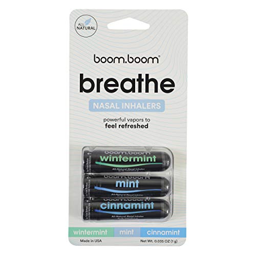 Aromatherapy Nasal Stick (3 Pack) by BoomBoom Enhances Breathing + Boosts Focus Breathe