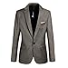 VOBAGA Men's Slim Fit Casual One Button Suit Blazers Grey XXXL