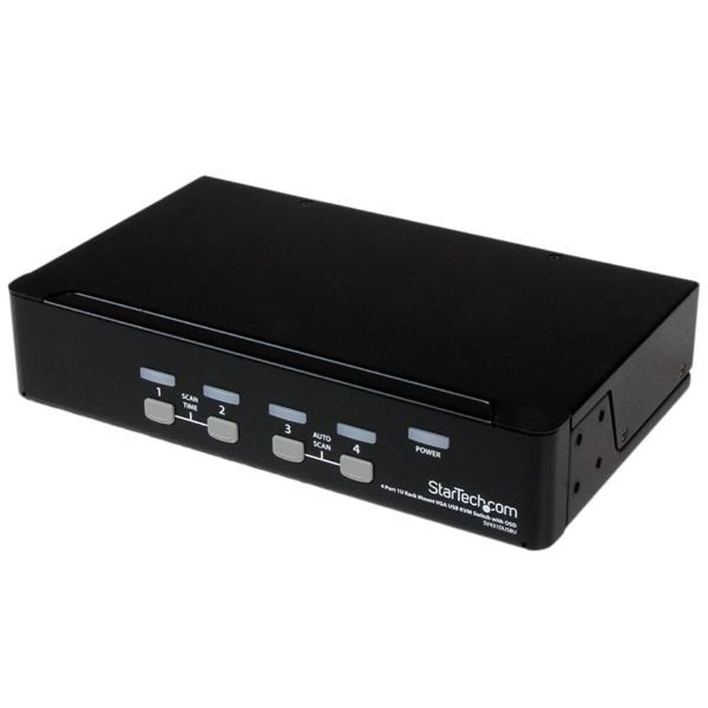 StarTech.com 4-Port USB KVM Swith with OSD - TAA Compliant - 1U Rack Mountable VGA KVM Switch (SV431DUSBU)