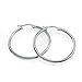 Hoops & Loops 925 Sterling Silver 2mm Hoop Earrings for Women & Men, 14K Gold Plated, Rose Gold, Black Hypoallergenic Lightweight High Polished Click-Top Hoops 15mm-60mm