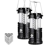 Etekcity LED Camping Lantern Collapsible Flashlight Portable Lamp AA Battery Powered Light, a Perfect Choice for Camping, Hiking, Emergency, Storm Season, Power Outage, CL10(2 Pack)