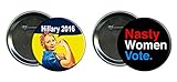 Hillary Clinton Nasty Women Vote 2016 Campaign Button Combo 1