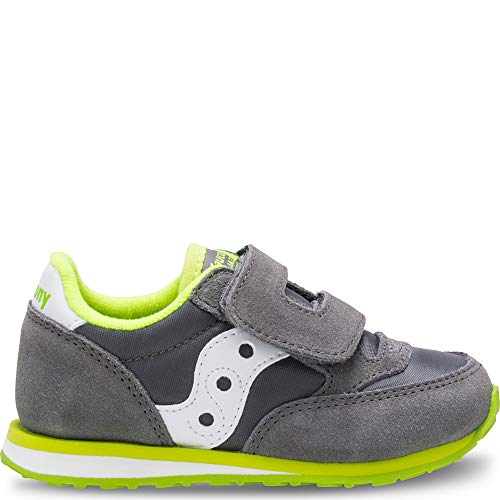 Saucony Boys' Baby Jazz HL Sneaker, Grey/White, 10.5 Medium US Little Kid