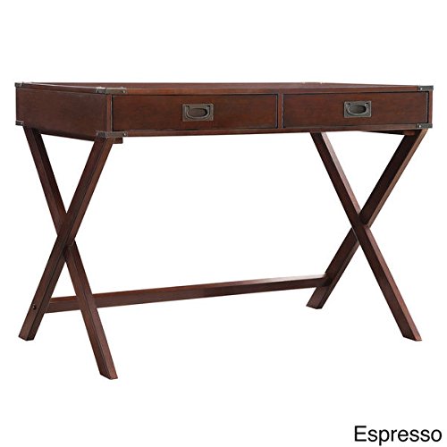 Espresso INSPIRE Q Kenton X Base Wood Accent Campaign Writing Desk MDF