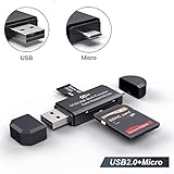 Micro USB OTG to USB 2.0 Adapter; SD/Micro SD Card Reader with Standard USB Male & Micro USB Male Connector for Smartphones/Tablets with OTG Function