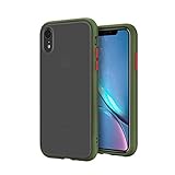 SENMON iPhone XR Case, Poly-Chromatic Independent Button Matte Finish Back.Shockproof Protective Anti Scratch Cover Case Designed for iPhone XR (Army Green)