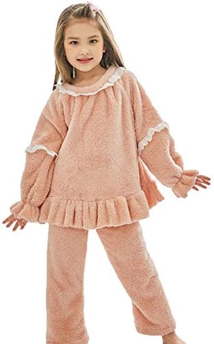 パジャマ キッズ 女の子 冬 ルームウェア 寝巻き 防寒 フランネル 長袖 暖かい サンゴ絨 おしゃれ もこもこ 110 1 130 140 150 Lucky Kids