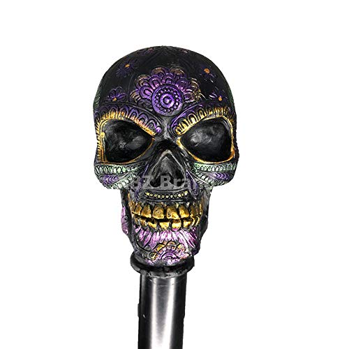 ABZ Brand he Day of Dead Día de Muertos Colorful Sugar Skull Head Decorative Walking Cane 36"