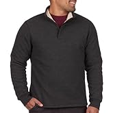 Coleman Quarter Zip Sherpa Henley Long Sleeve Shirt For Men Black Heather Medium