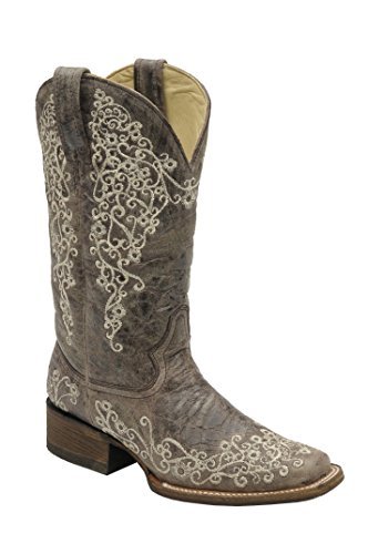 Corral Women's A2663 Crater Embroidery Brown Fashion Boots 8 M