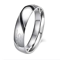 Gogolan REAL LOVE Couple Rings Splicing Heart Pattern Men 6-15 Women 4-11