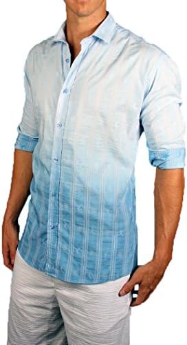 Envy Evolution Gradient Themes Button Front Colored Cuff Lightweight Men's Shirt