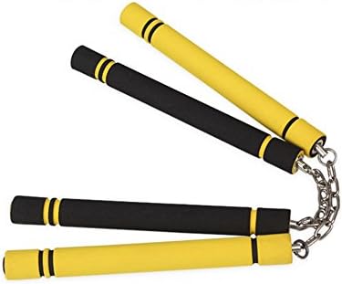 Jaswass Foam Rubber Safety Training Nunchucks with Steel Swivel Chain