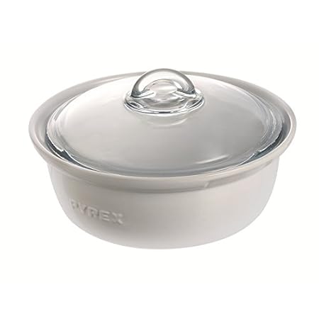 Pyrex Impresiones Cazuela de cerámica Plato y Vidrio Tapa 24cm ...