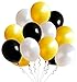 Elecrainbow 100 Pack 12 Inch 3.2 g/pc Thicken Round Pearlescent Latex Party Balloons for Party Decorations, White/Black/Gold Assorted