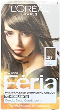 Loreal Garnier Hair Color L'Oreal Feria Multi-Faceted Shimmering Colour, 40 Deeply Brown, 1 ea