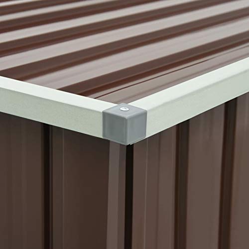 Tidyard Gartenbox Auflagenbox Kissenbox Aufbewahrungsbox Truhe Box Gartenmöbel Gartenkasten Gartentruhe Werkzeugkasten Braun 171 x 99 x 93 cm – Bild 7