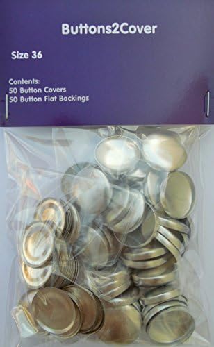 50 Buttons2Cover FLAT BACK Cover Buttons Size 36 (7/8")