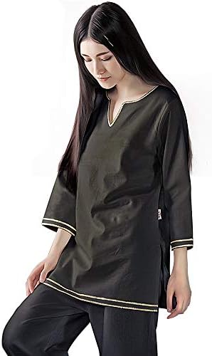 KSUA Womens Zen Meditation Suit Tai Chi Uniform Chinese Kung Fu Clothing Cotton