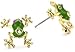 Betsey Johnson Green & Gold Frog Stud Earrings