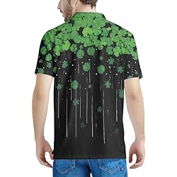 HUGS IDEA Shamrock Mens Golf Shirt Casual Sport