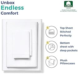 100% Cotton Full Size Sheet Set - 4 Piece Set
