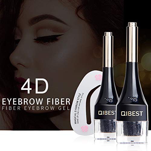 Fenleo 3D Eyebrow Extensions Gel Waterproof Instant Fiber Building Eyebrow Hair Extensions with Eye Brow Brush and 3 Eyebrow Cards for Women and Men Cosmetics