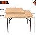 KingCamp Bamboo Folding Table with Carry Bag 4 Fold Heavy Duty Adjustable Height Aluminum Frame Camping Table