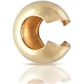 100pcs Crimp Bead Knot Covers 4mm (0.16 Inch) Small End Caps 18K Yellow Gold Plated Copper Brass for DIY Craft Jewelry Making CF8-4