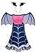 Girls Vampirina Cartoon Costume Skirt Set Dress+Hair Band+Wing for Girls 5-6 Years Blue