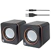 Manhattan USB Powered Stereo Speaker System – Small Size – with Volume Control & 3.5 mm Aux Audio Plug to Connect to…