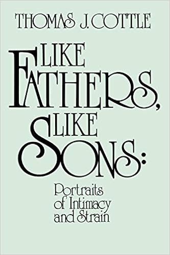 Like Fathers Like Sons Portraits Of Initmacy And Strain Modern Sociology Cottle Thomas J Unknown 9780893910877 Amazon Com Books
