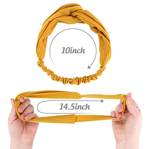 3 otters Women\'s Headbands, 8PCS Fashion Headbands for Women Cloth Headband Boho Stretchy Hair Bands, Hair Accessories