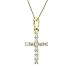 IGI Certified 10K Yellow Gold Cross Diamond Necklace (1/5 Carat)