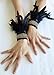 Handmade Gothic Black Feather Wrist Cuffs Victorian Burlesque Fantasy feathers costume Halloween.