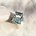 SOSUO Vintage Women 925 Silver Aquamarine Gemstone Ring Wedding Jewelry Size (8),