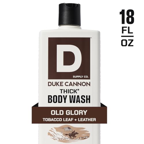 DUKE CANNON SUPPLY CO. THICK HIGH VISCOSITY BODY WASH BODY WASH – 3X THICKER, PLANT-BASED, MINERAL-ENRICHED BODY WASH FOR MEN – MENS BODY SCRUB – OLD GLORY, 18