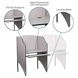 EMMA + OLIVER Starter Study Carrel in Nebula Grey