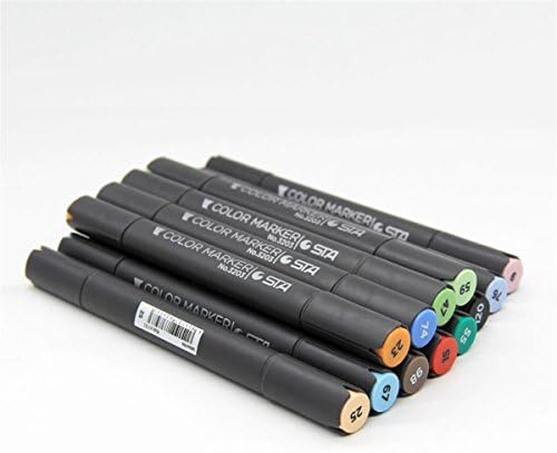 JOYRICE Markers Permanent Color Pens with Double Head Water Based Colored Pen,Perfect for School and Office,Set of 12
