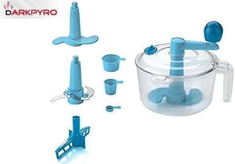 Chefzone 3 In 1 Dough/Atta Maker + Vegetable Cutter + Beater/Churaner With 6 Attchments(3 Blades+3 Measuring Cups)